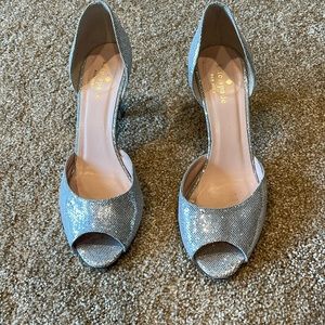Kate Spade silver sparkle sandals